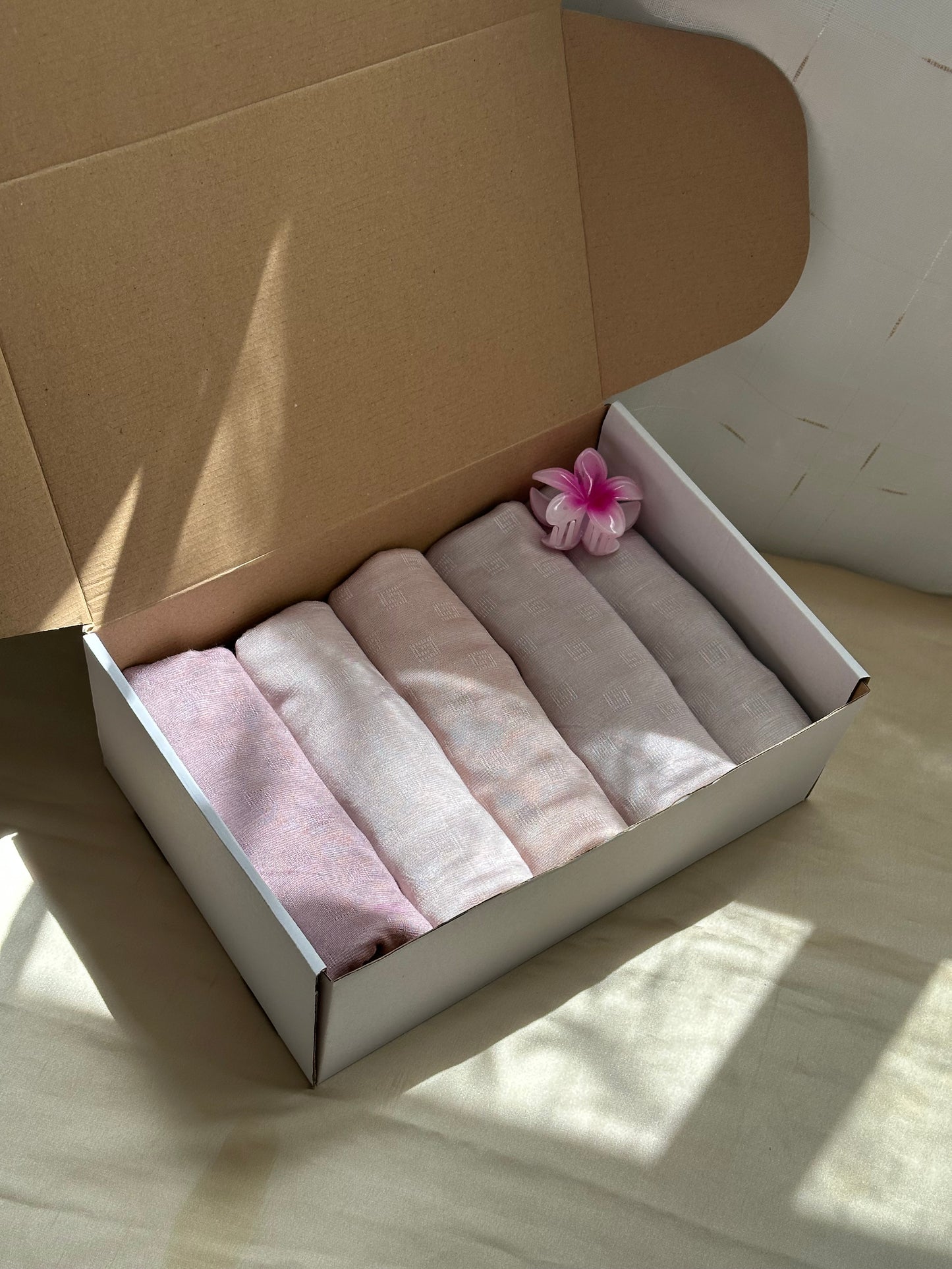 Box de 5 foulards 🎀🪷💕
