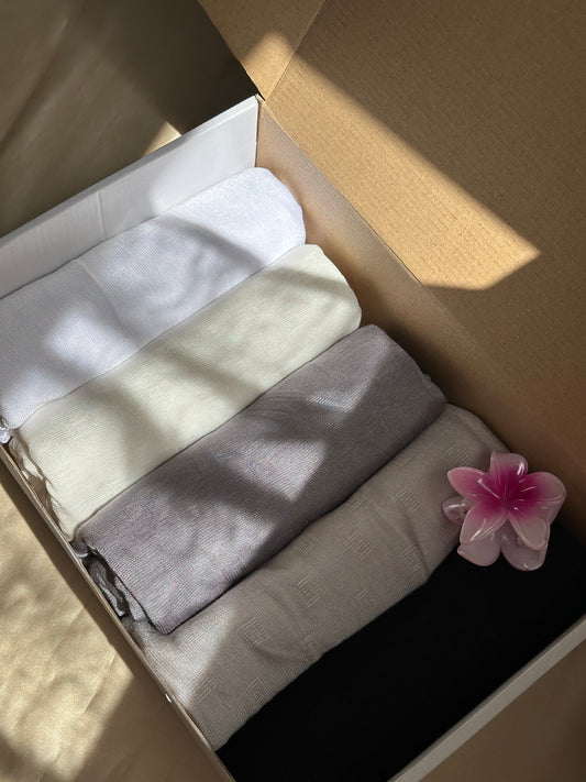 Box de 5 foulards 🎀🪷💕